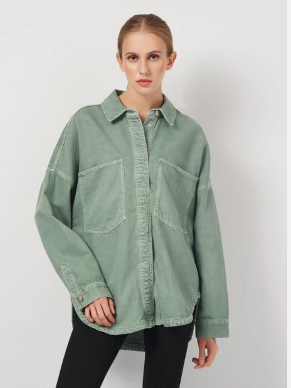 Zara Oversized Button-Up Jean Jacket